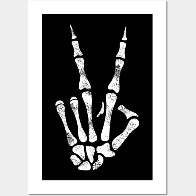 Peace Skeleton Hand Halloween Wall Art by victorstore